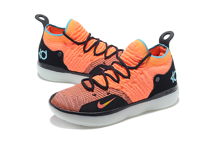 Men Nike Kevin Durant 11 Orange Black Shoes - Click Image to Close